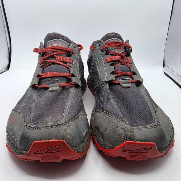 Altra Lone Peak 4 Mens Size 13 Black Red Trail Running Shoes Hiking Camping